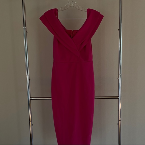Hot pink midi pencil dress - Picture 3 of 6